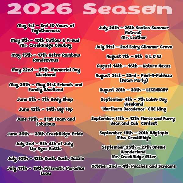 CreekRidge 2026 Pride Weekend