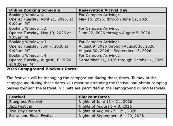 Important Reservation Information: