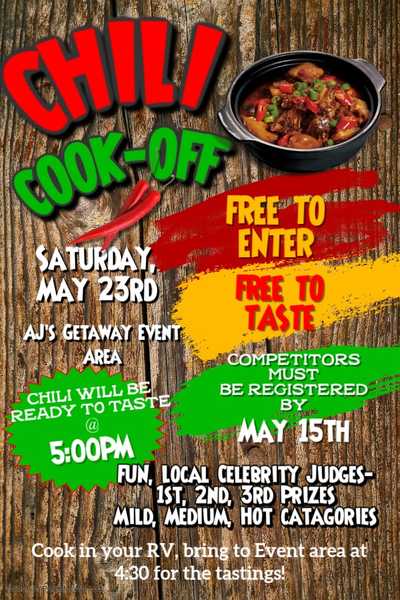 2nd Annual Memorial Day Chili Cookoff!