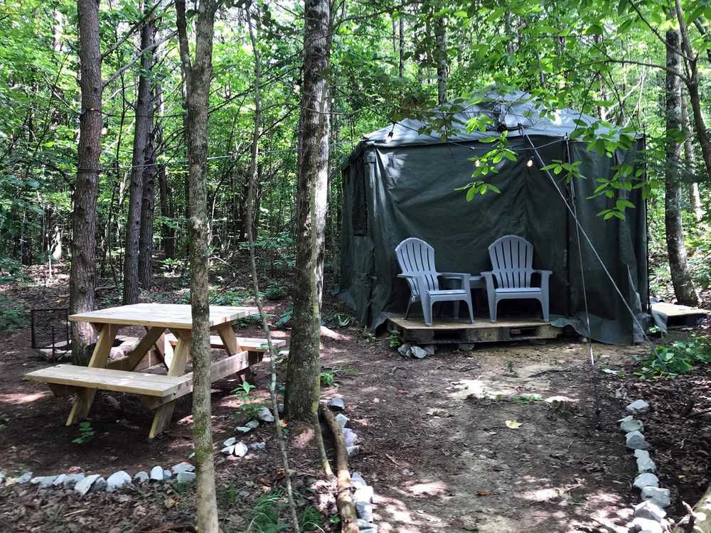 Glamping Package - Furnished 11' Square Tent (up to 4 people)