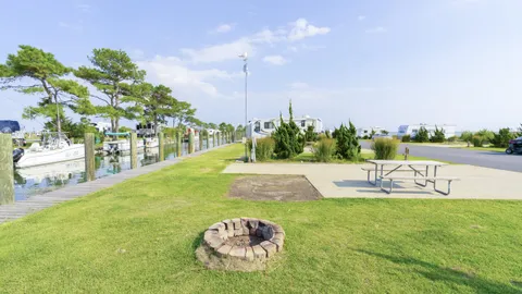 Waterfront Full Hookup Back-In RV Site with Dock — image 1 of 10