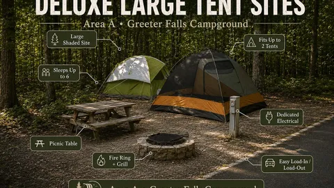 Area A Tent:ing: Deluxe Large Site — image 2 of 2