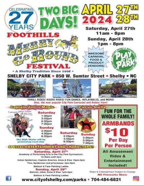 April 27 - 28 Foothills Merry Go Round Festival