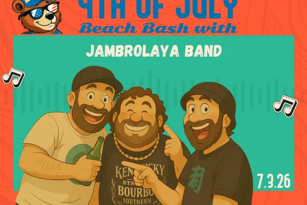 🎆🌊 Fourth of July Beach Bash with Jambrolaya! 🌊🎶