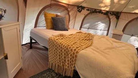 Ready to Camp Electric Pre-Setup Tent w/ Queen Bed & Foldout Chairs, Sleeps 4 — image 1 of 20