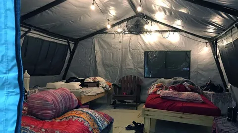 Area B Glamping: Furnished Military Tent - 16' x 16' — image 2 of 14