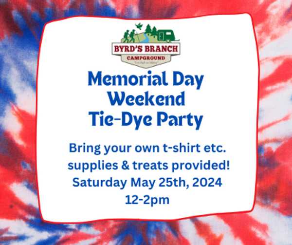 2024 Memorial Day weekend Tie-Dye day