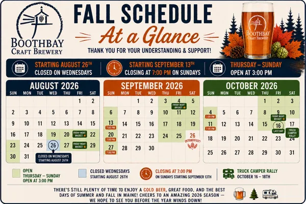 !Fall Schedule Update!