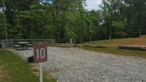 Campsite #10  RV/ Tent site Full Hookup 45' x 18' Level Gravel Pad with Fenced in Back Yard, Back In — image 2 of 6