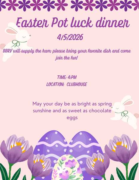 EASTER POT LUCK DINNER