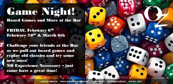 Game Night at the Oz Bar