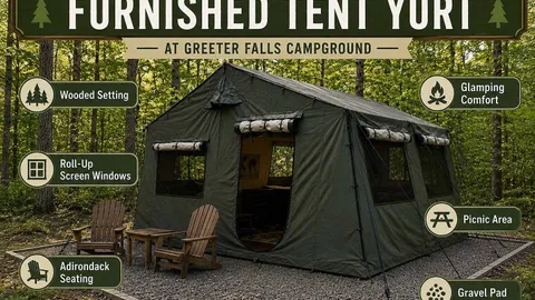 Area B Glamping: Furnished Military Tent - 16' x 16' — image 14 of 14