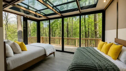 Glass Skylight Tiny Homes:  Skylight Heaven Wooded Area — image 1 of 7