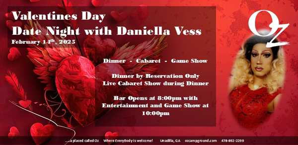 Valentines Day Weekend    Date Night with Daniella Vess    Dinner, Caberet & Game Show Night