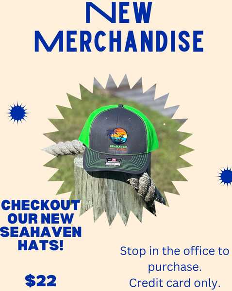 Seahaven RV Park hats now on sale!