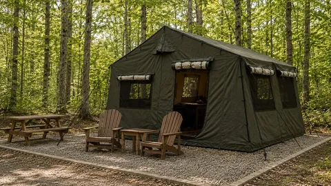 Area B Glamping: Furnished Military Tent - 16' x 16' — image 1 of 14