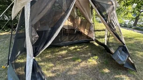 Ready to Camp Electric Pre-setup Tent w/ Cots - Sunset Lake View — image 2 of 7
