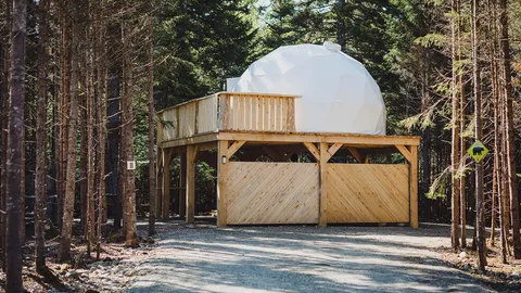 Raised Dome w/ Wooden Bearrel Hot Tub — image 1 of 14
