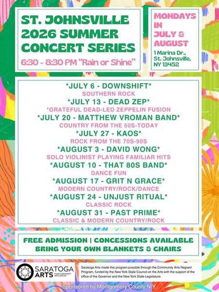 Saint Johnsville 2026 Monday Night Summer Concert Series