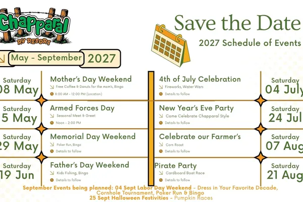 2027 Events Schedule