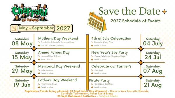 2027 Events Schedule