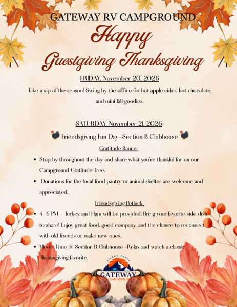 🦃🍁 Thanksgiving Weekend at Gateway RV Campground! 🍂🔥