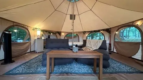 Ready to Camp Electric Pre-Setup Tent w/ Queen Bed & Foldout Chairs, Sleeps 4 — image 2 of 20